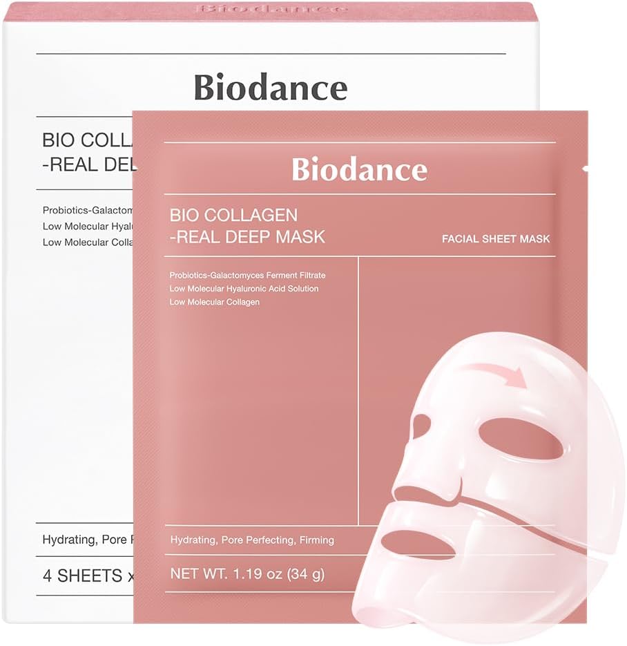 BIODANCE Bio-Collagen Real Deep Face Mask 4 Pcs | Hydrogel Overnight Mask