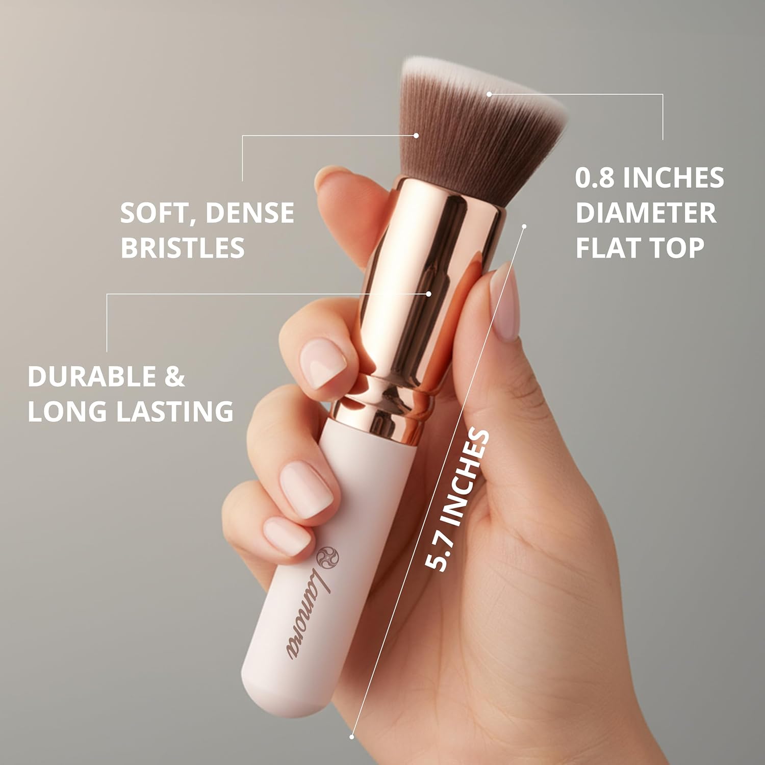 Make Up Brush Foundation Kabuki Flat Top, Perfect For Blending Liquid Cream | or Flawless Powder Cosmetics - Buffing, Stippling, Concealer - Premium Quality Synthetic Dense Bristles!